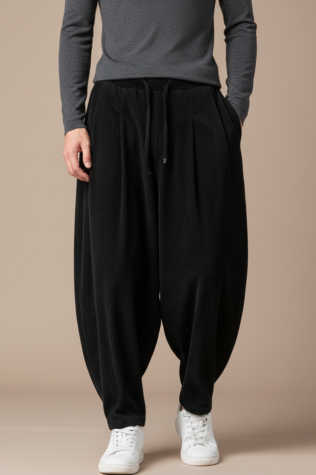 Pantalon Velours Japonais - Noir Cordé
