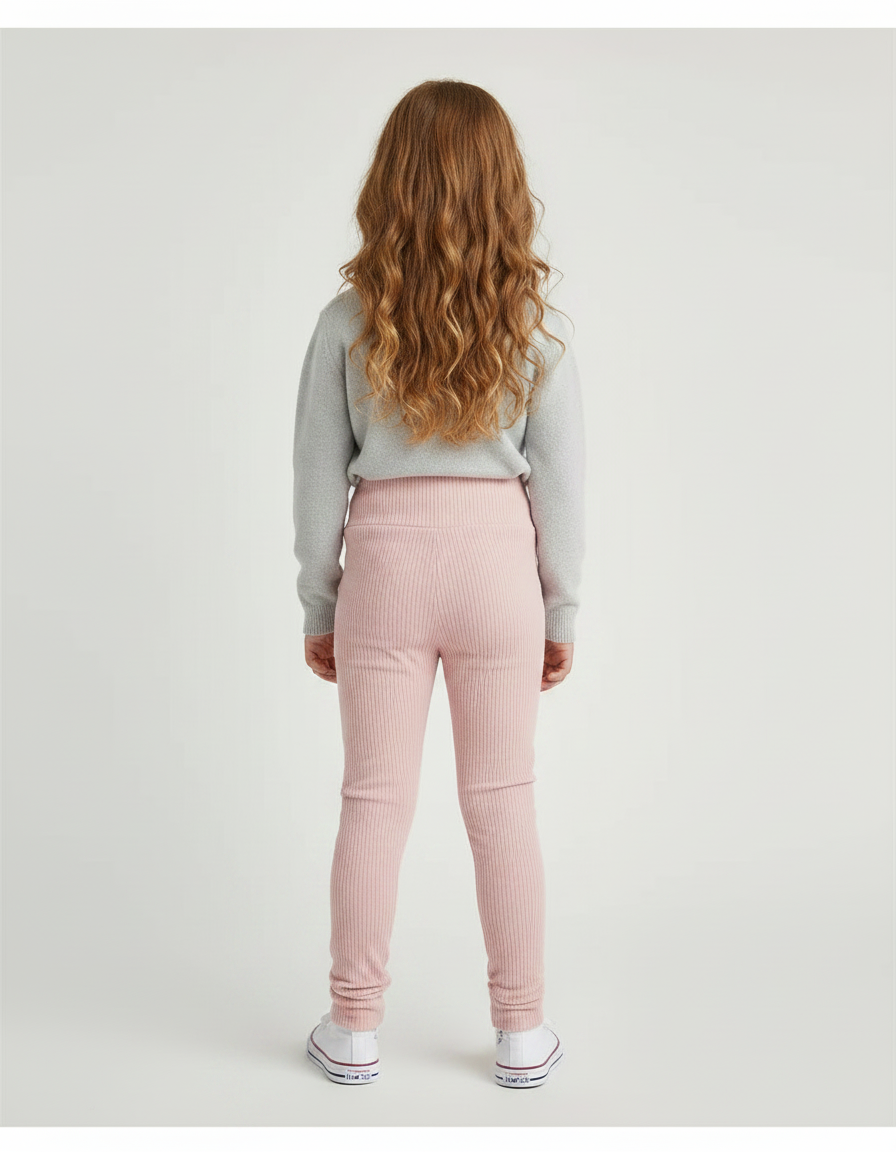 Pantalon Velours Rose Côtelé Confortable Enfant - vue 2