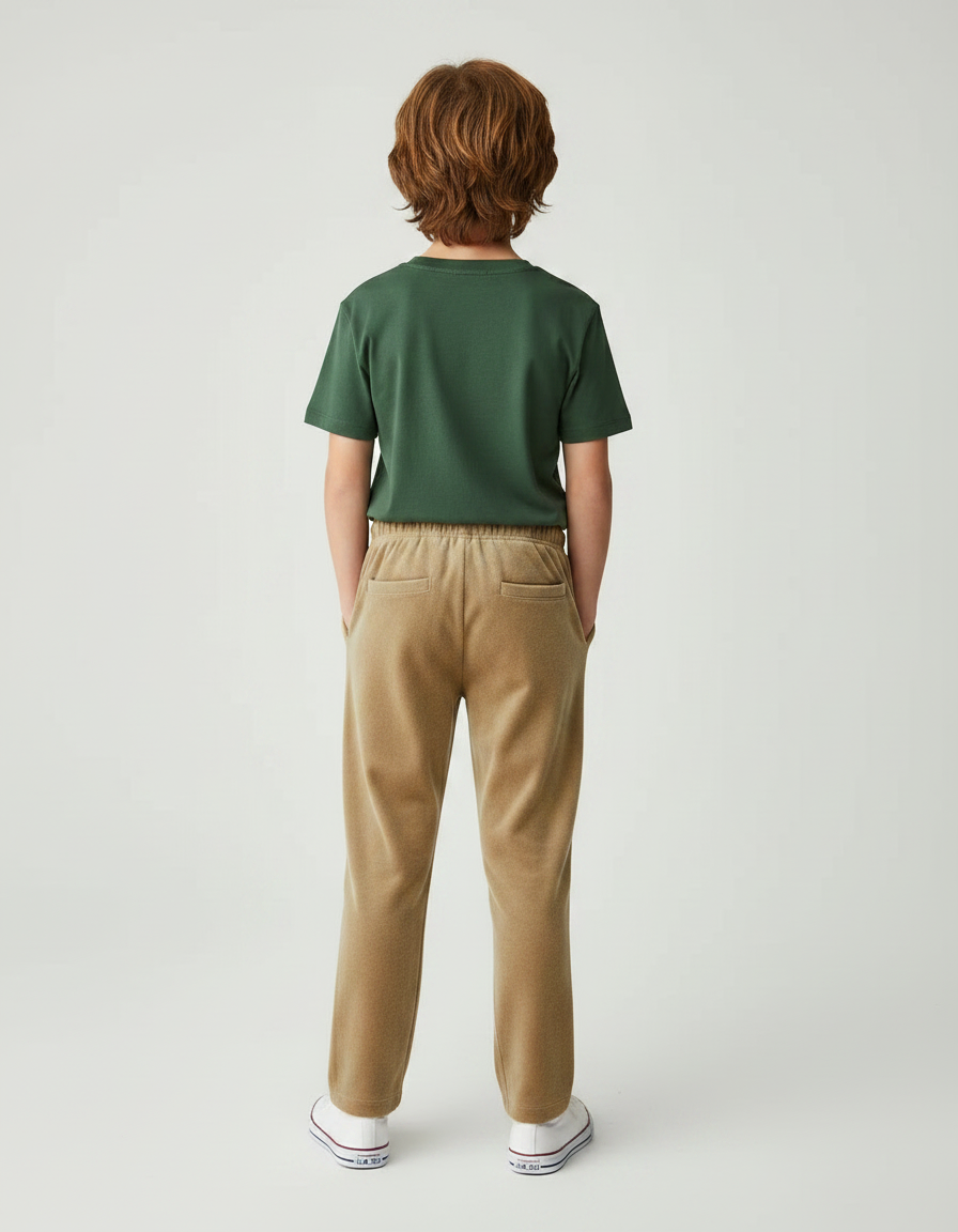 Pantalon Velours Marron Droit Cordon Enfant Confortable - vue 2