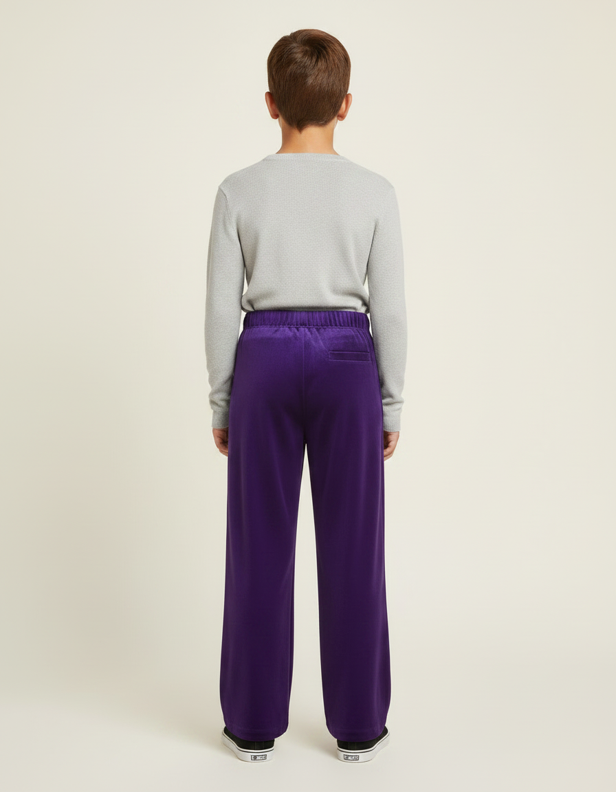 Pantalon Velours Violet Ample Fluide Enfant - vue 2