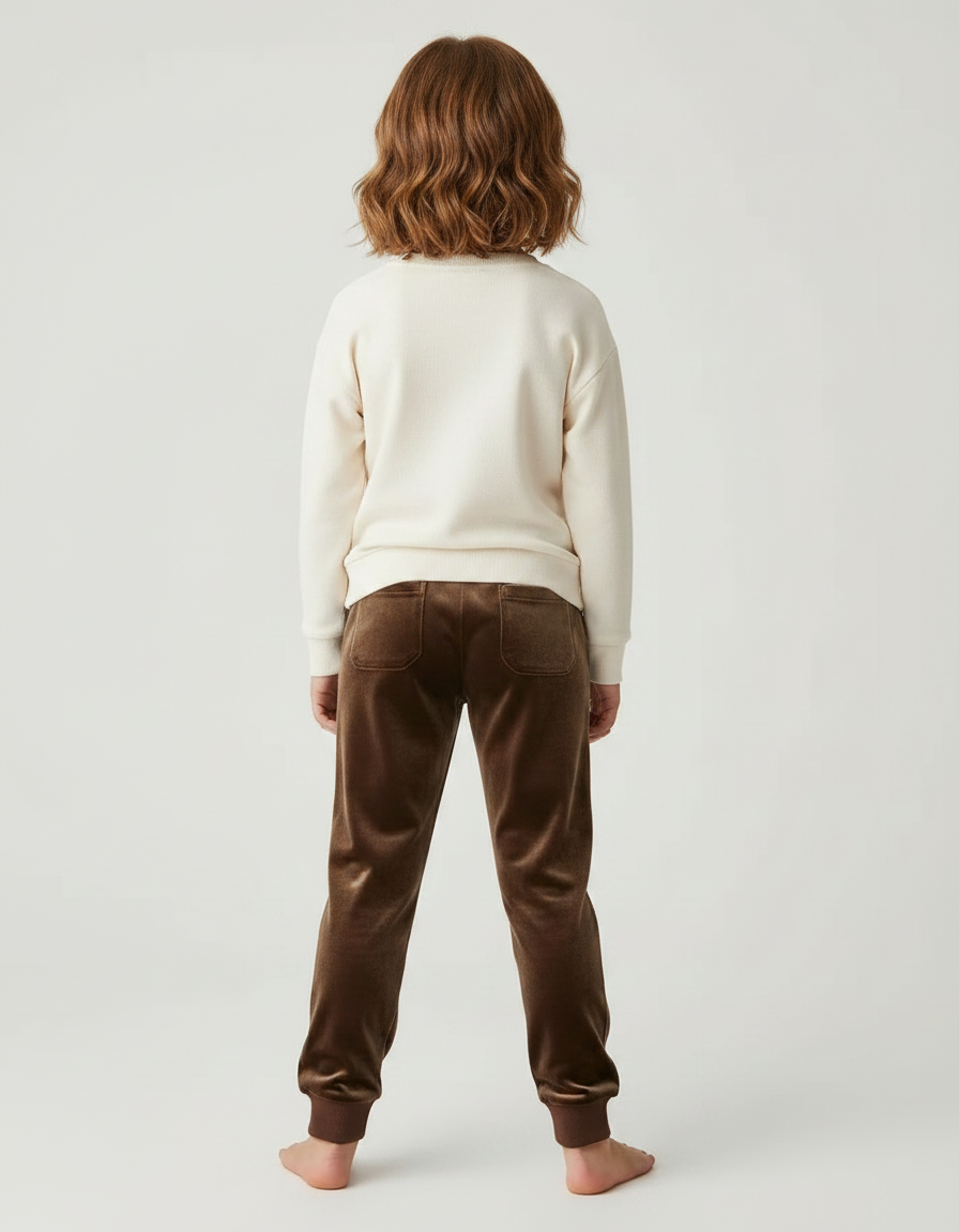 Pantalon Velours Marron Jogging Doux Enfant - vue 2