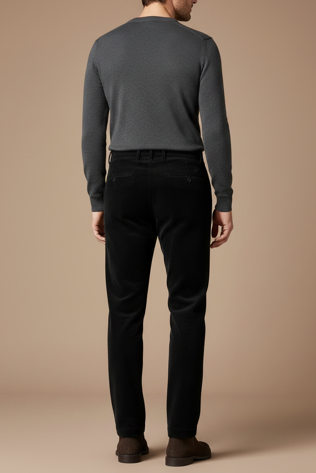 Pantalon Velours Homme Senior - Noir Cordé - vue 2