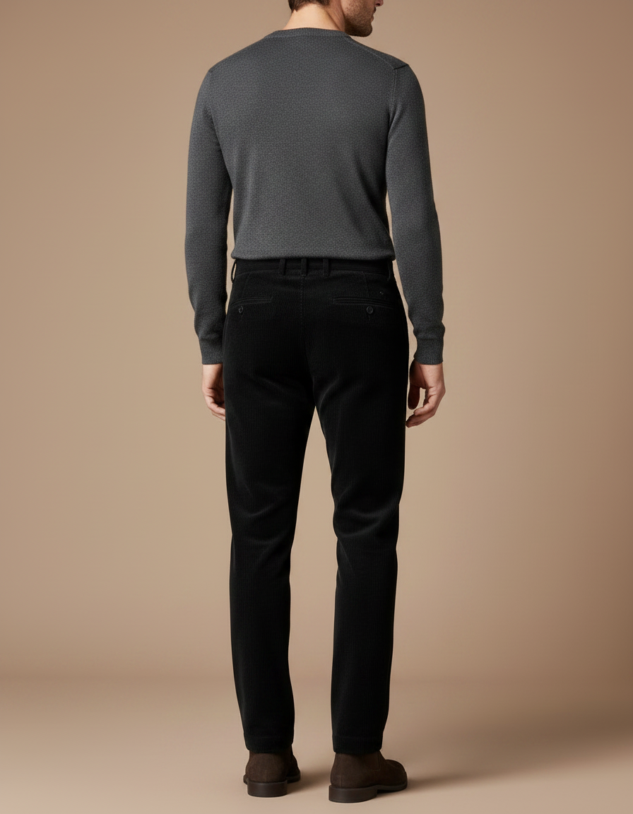 Pantalon Velours Homme Senior - Noir Cordé - vue 2