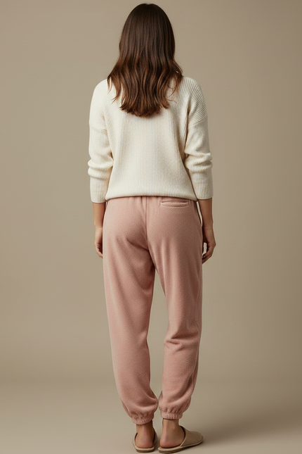 Pantalon Velours Rose Doux Confortable Décontracté Femme - vue 2