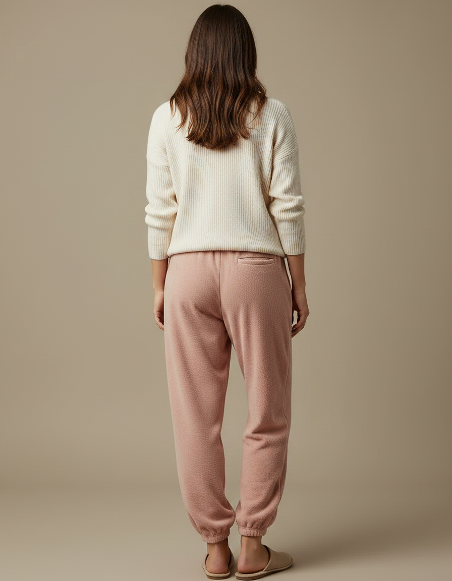 Pantalon Velours Rose Doux Confortable Décontracté Femme - vue 2