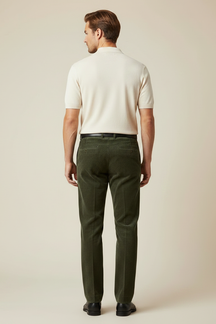 Pantalon Velours Kaki Homme - Cordé - vue 2