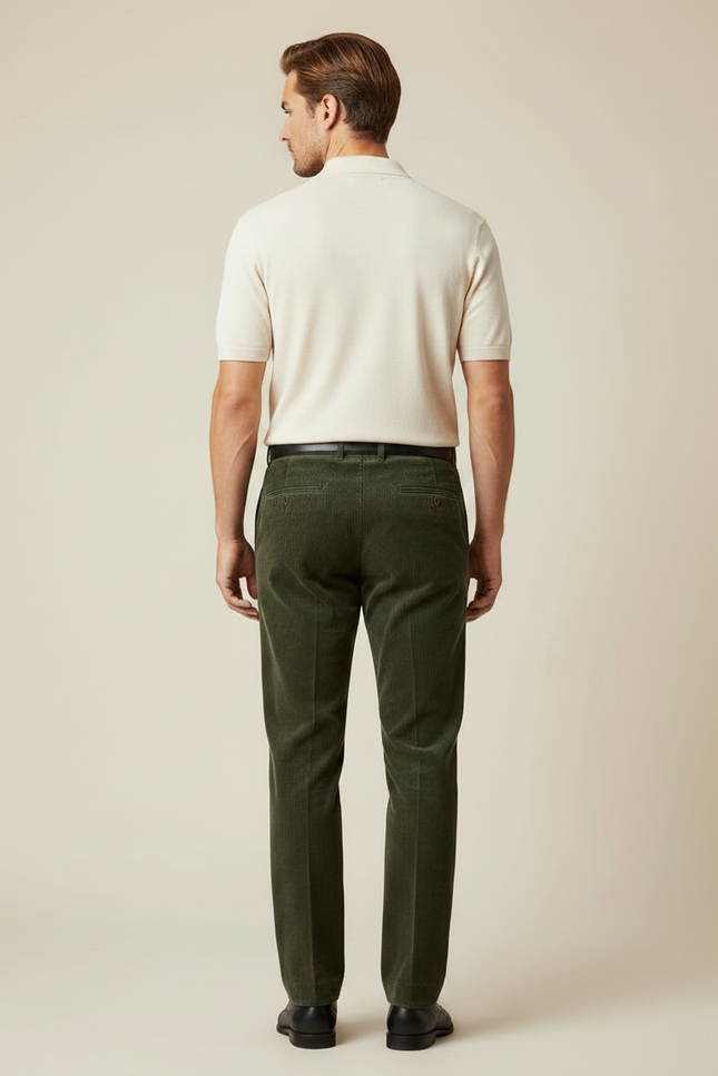Pantalon Velours Kaki Homme - Cordé - vue 2