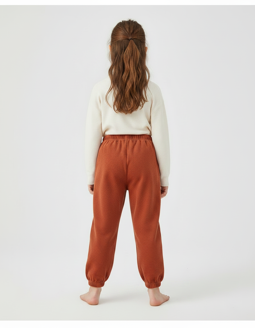 Pantalon Velours Enfant Côtelé Ample Confortable Marron - Cordé - vue 2