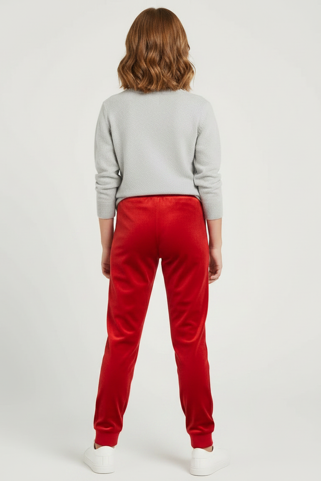 Pantalon Velours Rouge Jogging Enfant Doux Confortable - vue 2