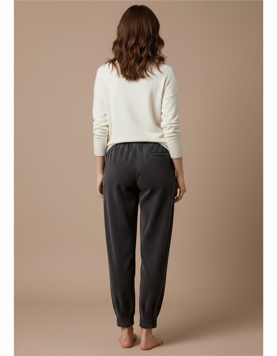 Pantalon Velours Cotelé Gris Femme - Cordé - vue 2