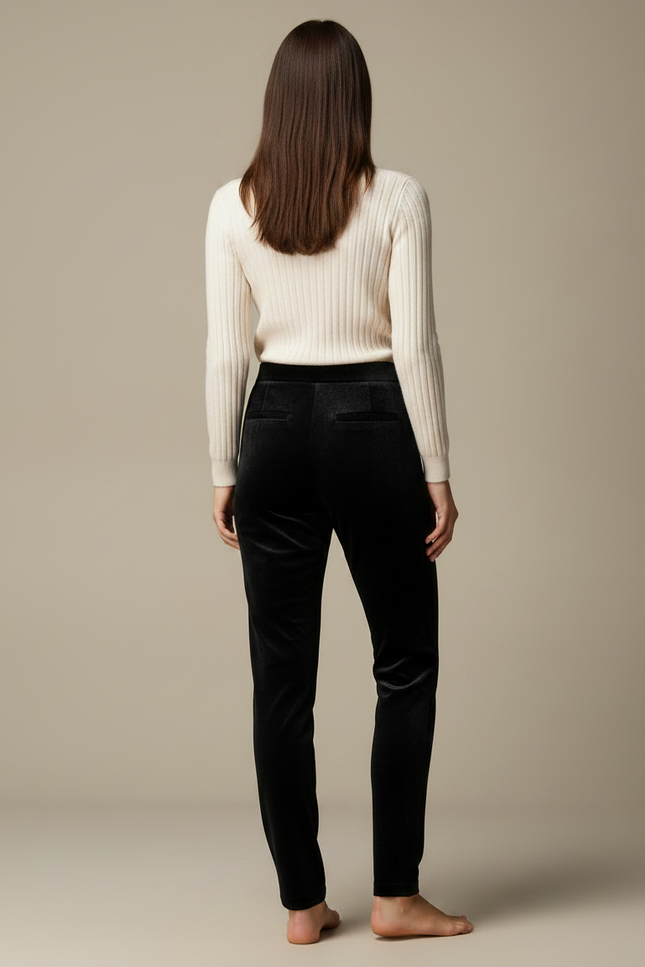 Pantalon Velours Skinny Femme - Noir - vue 2