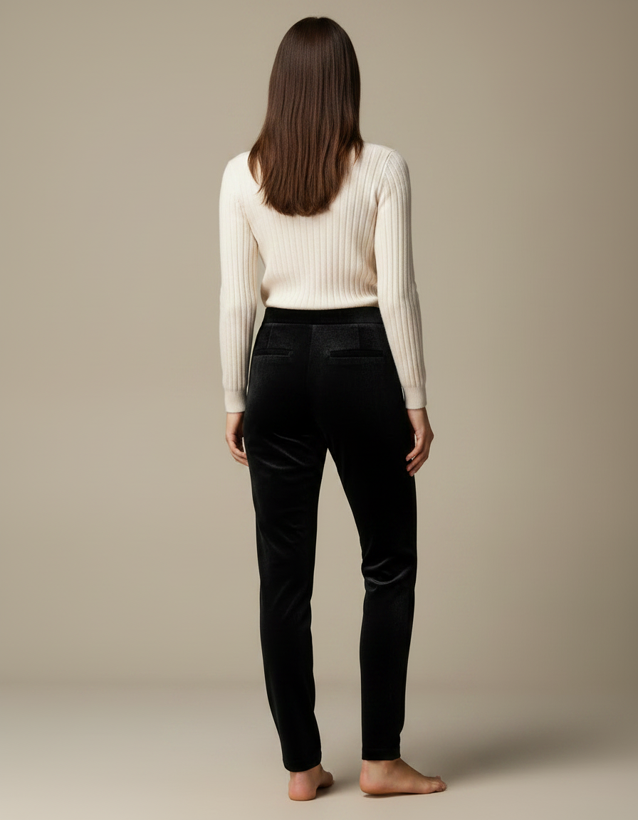 Pantalon Velours Skinny Femme - Noir - vue 2