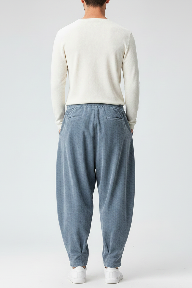 Pantalon Velours Japonais Homme - Bleu Cordé - vue 2