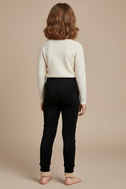 Pantalon Velours Noir Côtelé Doux Enfant - Cordé - vue 2