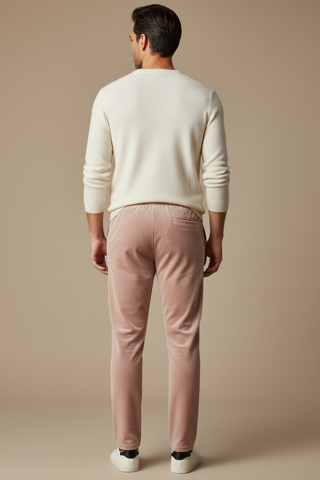 Pantalon Velours Rose Doux Homme Décontracté Confortable - vue 2