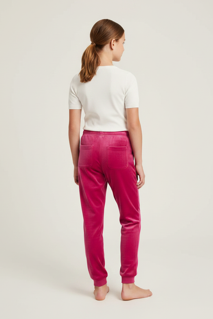 Pantalon Velours Rose Fushia Jogging Doux Enfant - vue 2