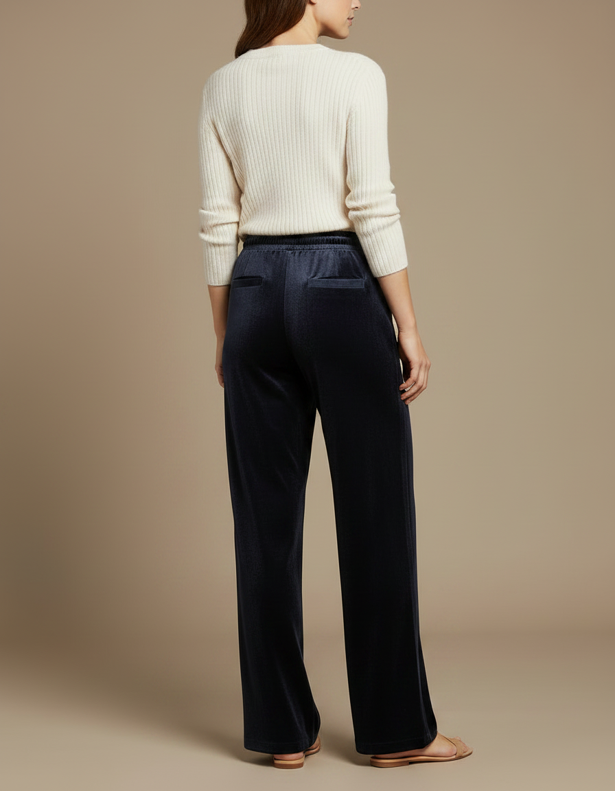 Pantalon Velours Marine Femme - vue 2