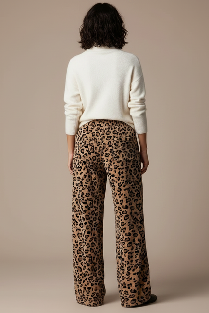 Pantalon Velours Léopard Ample Confortable Femme - Imprimé - vue 2