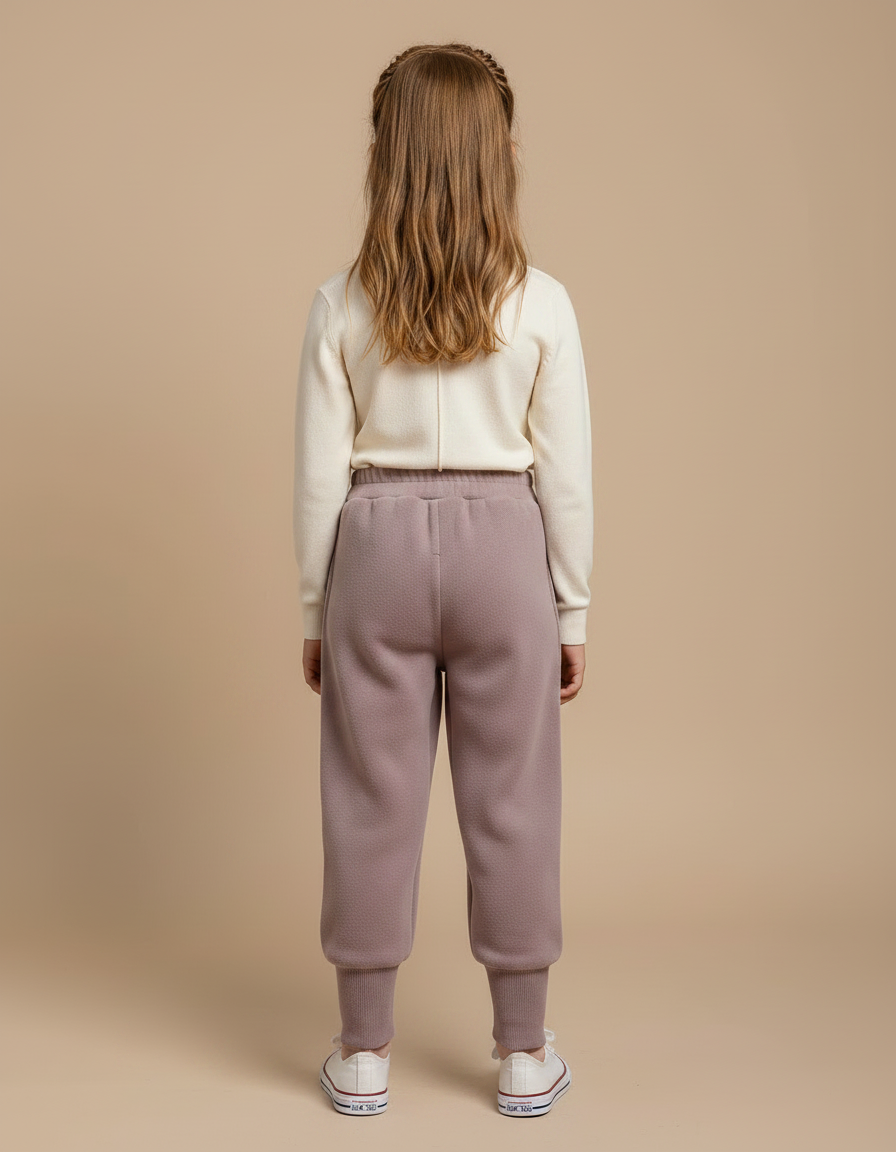 Pantalon Velours Lilas Brodé Lapin Ample Confortable - Violet - vue 2