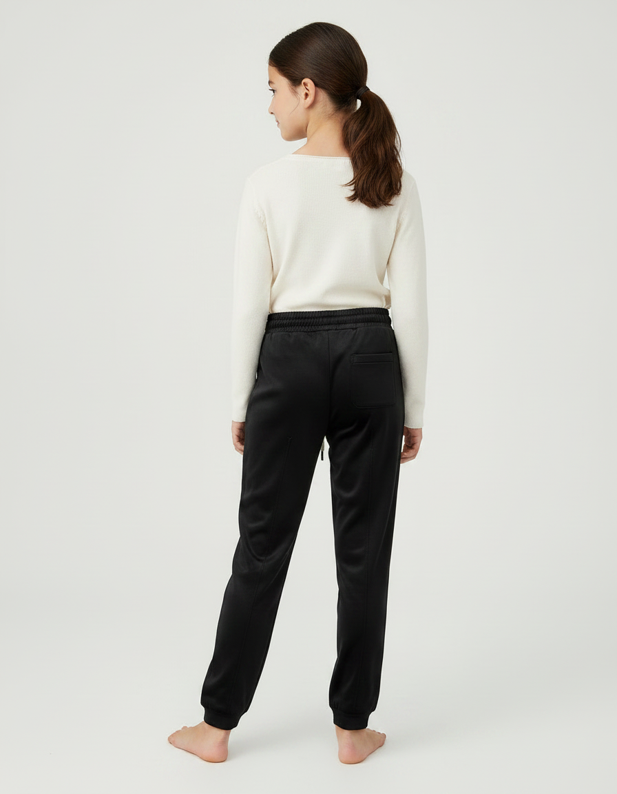 Pantalon Velours Noir Ample Enfant Sportif - vue 2