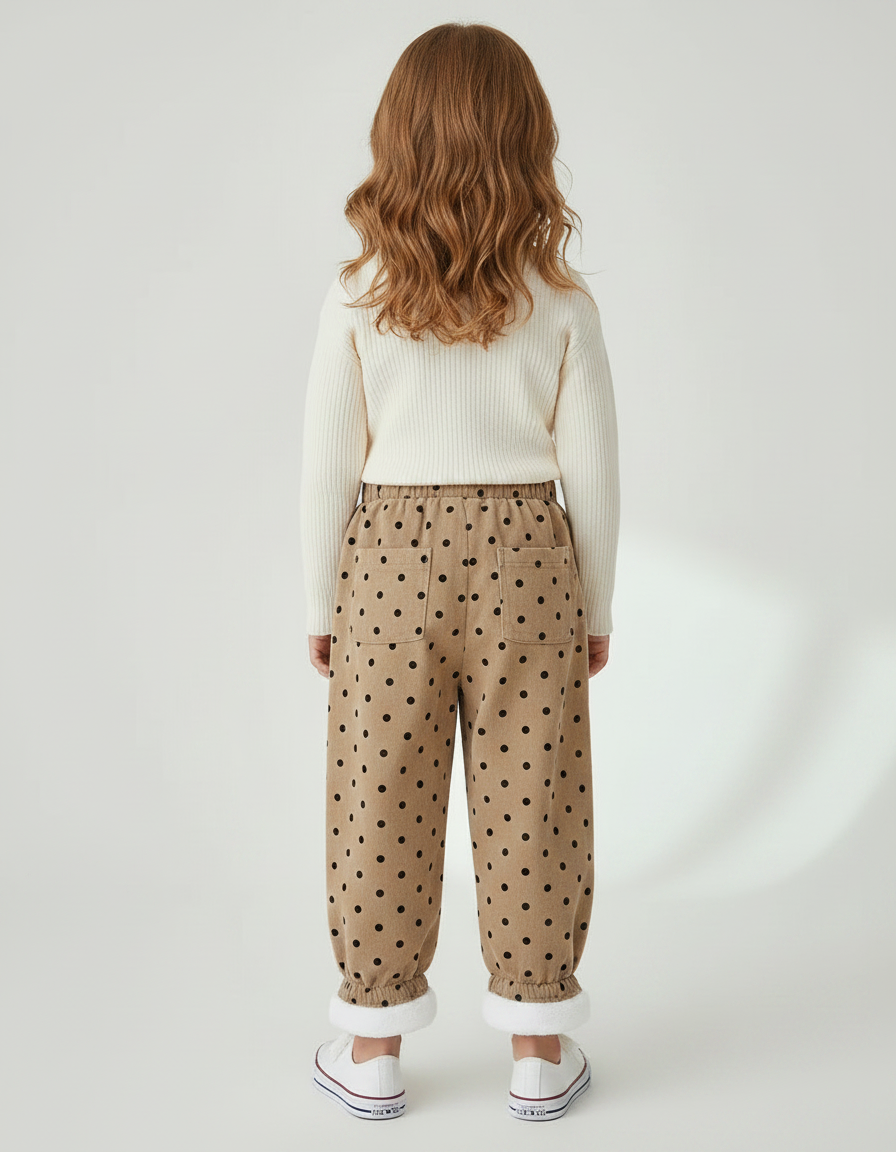 Pantalon Velours Beige Ample Pois Doublé Chaud - vue 2