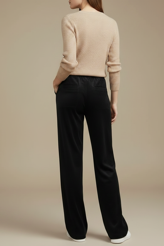 Pantalon Effet Velours - Noir - vue 2