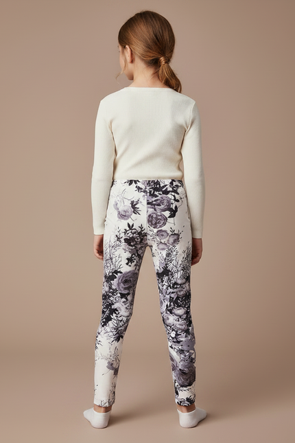 Pantalon Velours Imprimé Floral Fille Chaud Hiver - vue 2