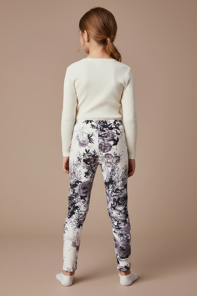 Pantalon Velours Imprimé Floral Fille Chaud Hiver - vue 2