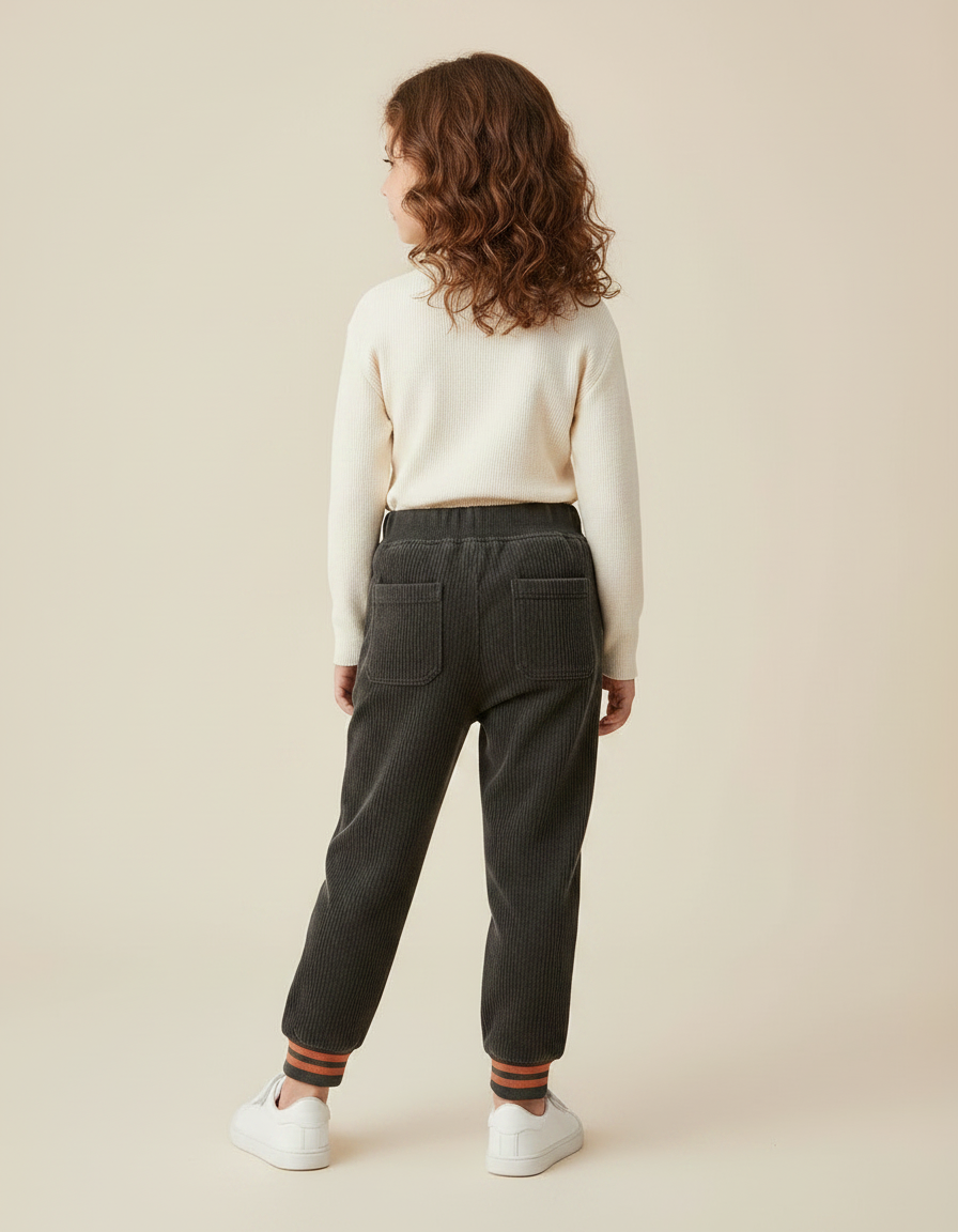 Pantalon De Velours Cotelé - Gris Cordé - vue 2