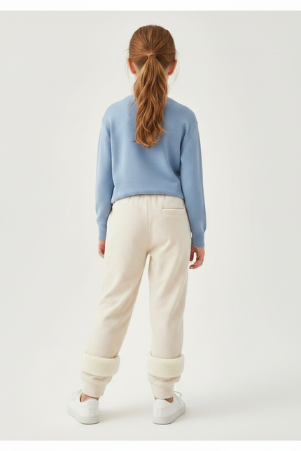 Pantalon Velours Côtelé Ample Doublé Beige Enfant - Cordé - vue 2