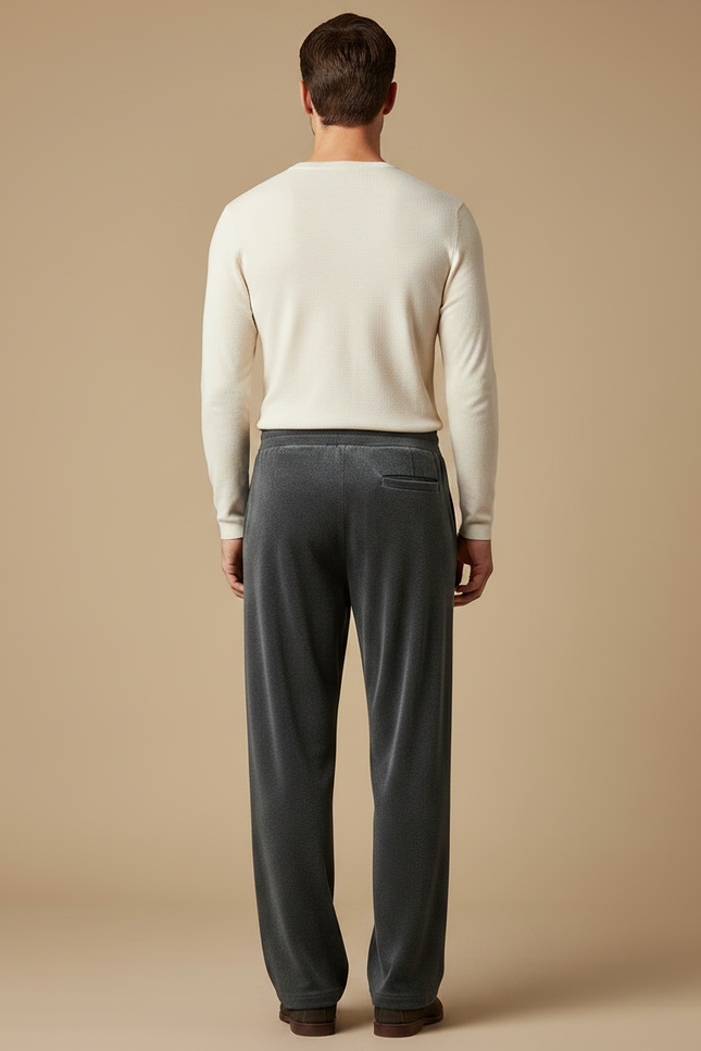 Pantalon Velours Gris Homme Droit Décontracté Doux - vue 2