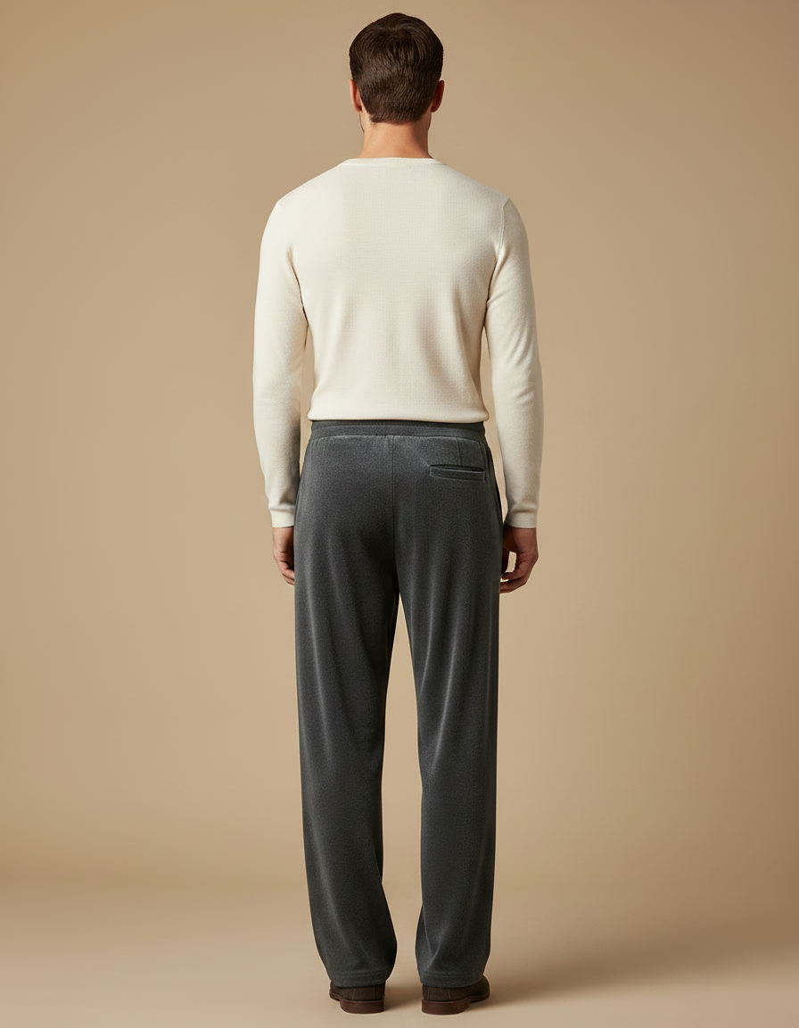 Pantalon Velours Gris Homme Droit Décontracté Doux - vue 2