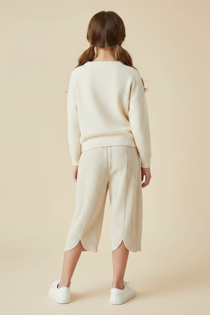 Pantalon Velours Beige Côtelé Ample Décontracté Fille - Cordé - vue 2