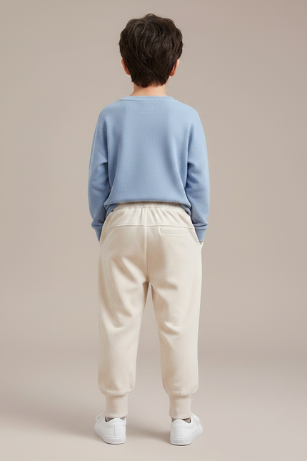 Pantalon Velours Beige Écru Ample Décontracté Enfant - Molleton - vue 2