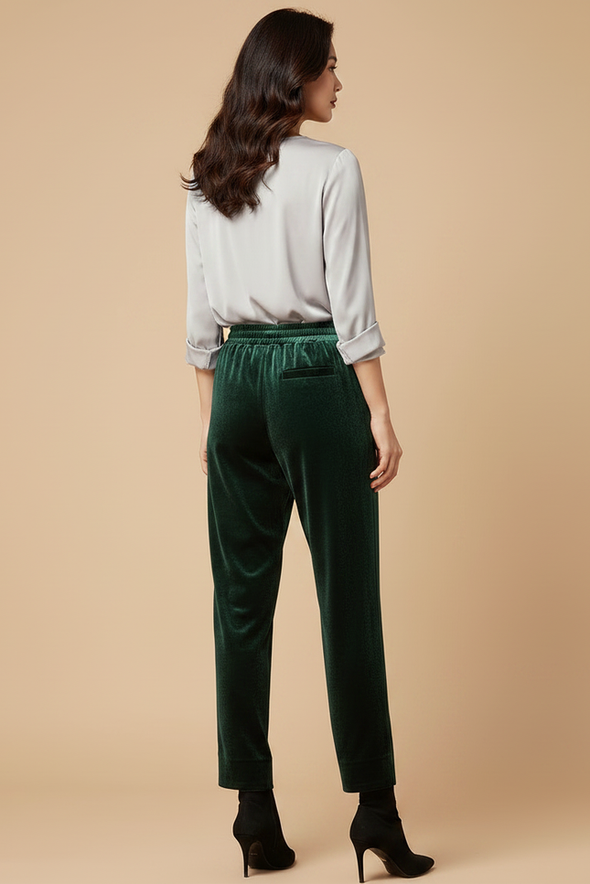 Pantalon Vert Velours - vue 2