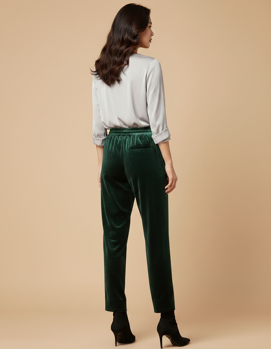 Pantalon Vert Velours - vue 2