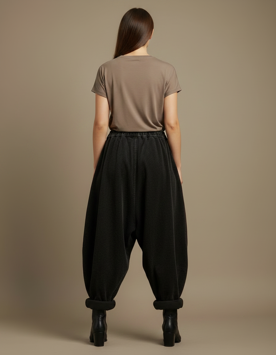 Pantalon Cargo Velours - Marron Cordé - vue 2