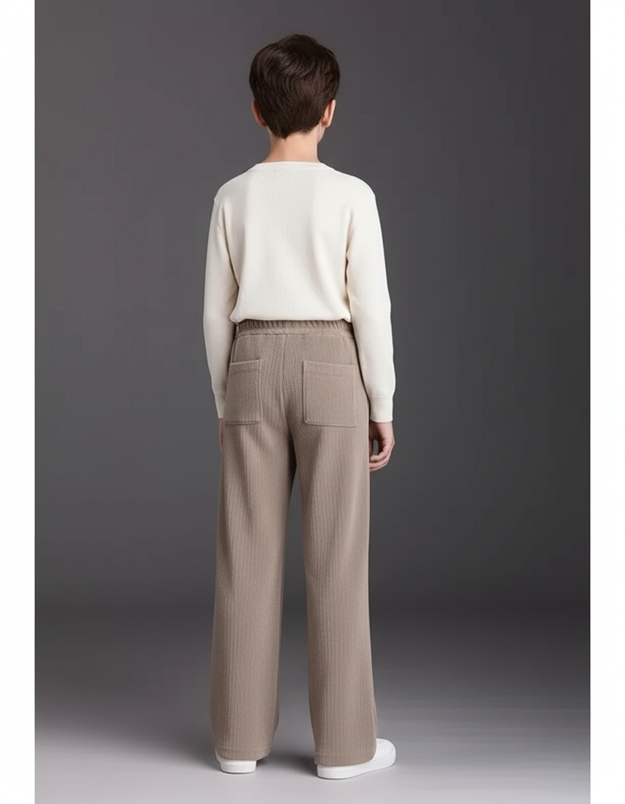 Pantalon Velours Beige Ample Décontracté Confortable - vue 2