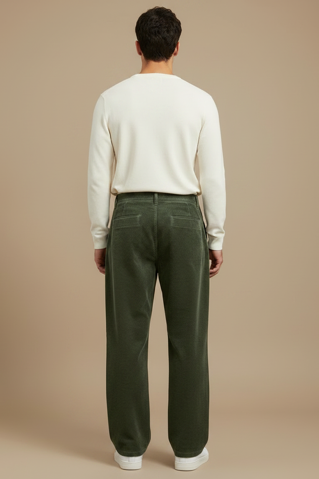 Pantalon Velours Homme Vert Large - Cordé - vue 2
