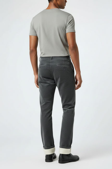 Pantalon Velours Côtelé Gris Décontracté Doublé Homme - Cordé - vue 2