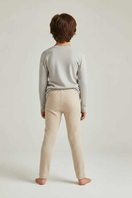 Pantalon Velours Côtelé Beige Enfant Confortable Doux - Cordé - vue 2