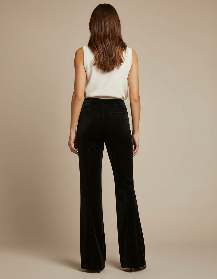 Pantalon Velours Noire Femme - vue 2