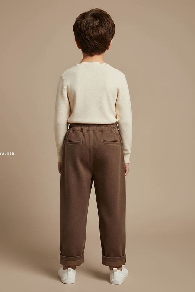 Pantalon Velours Marron Ample Décontracté Enfant Printemps - vue 2