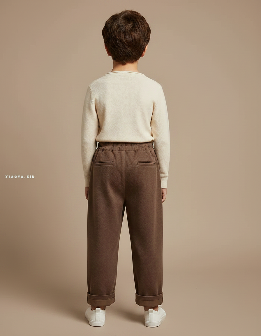 Pantalon Velours Marron Ample Décontracté Enfant Printemps - vue 2