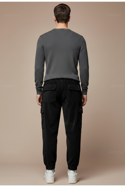 Pantalon Cargo Homme Velours - Noir - vue 2