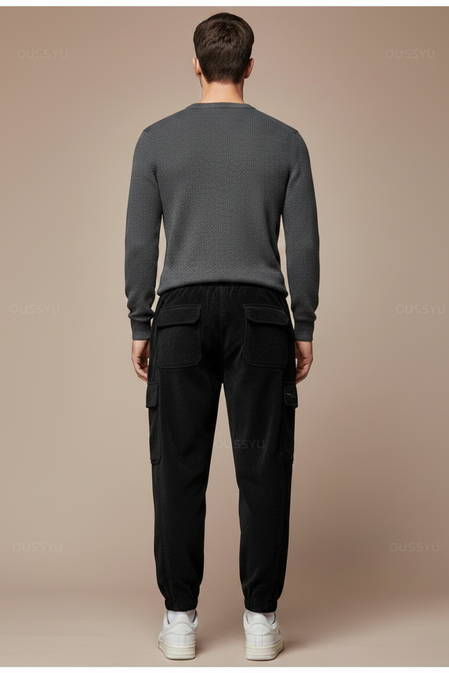 Pantalon Cargo Homme Velours - Noir - vue 2