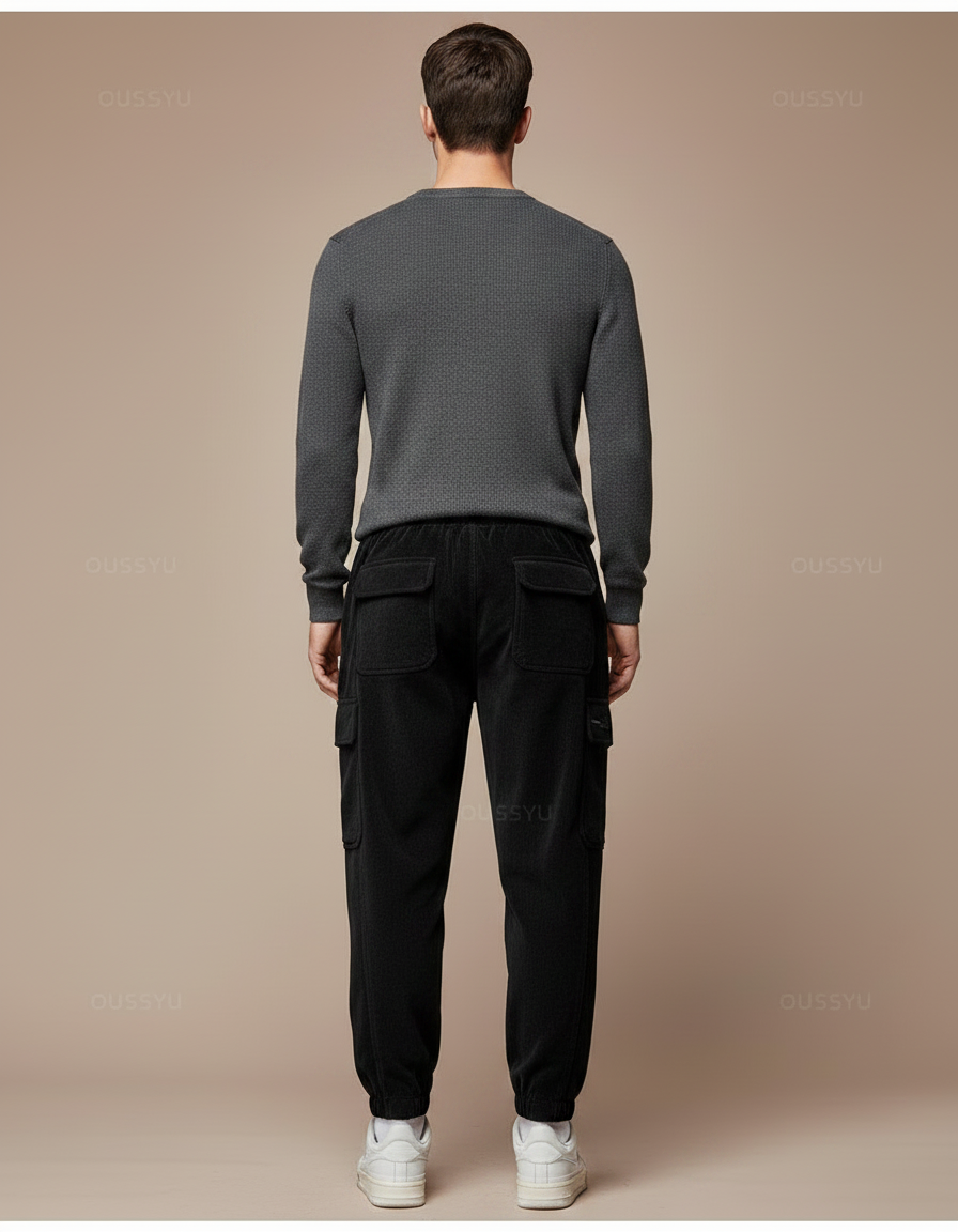 Pantalon Cargo Homme Velours - Noir - vue 2