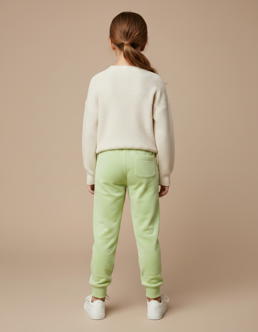 Pantalon Velours Vert Clair Doux Confortable Enfant - vue 2