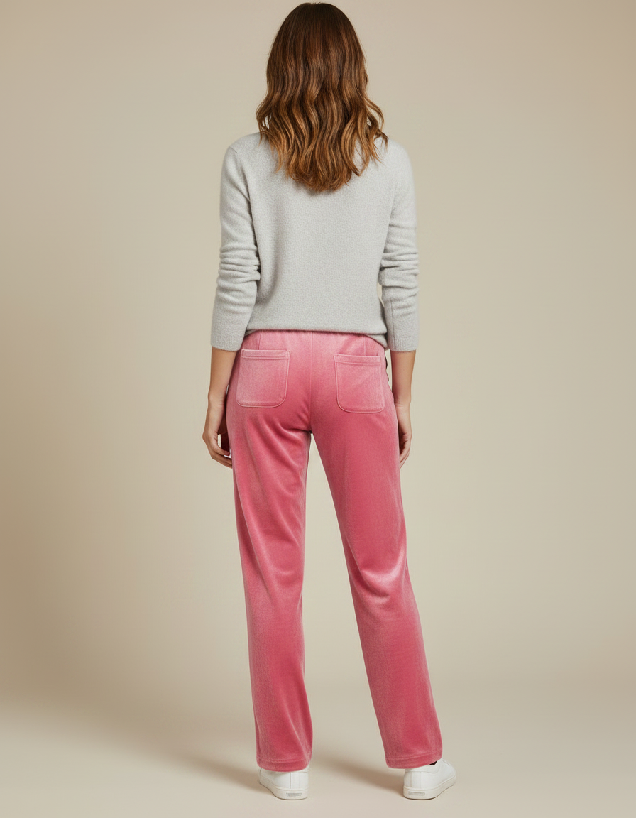 Pantalon Velours Femme Rose - vue 2