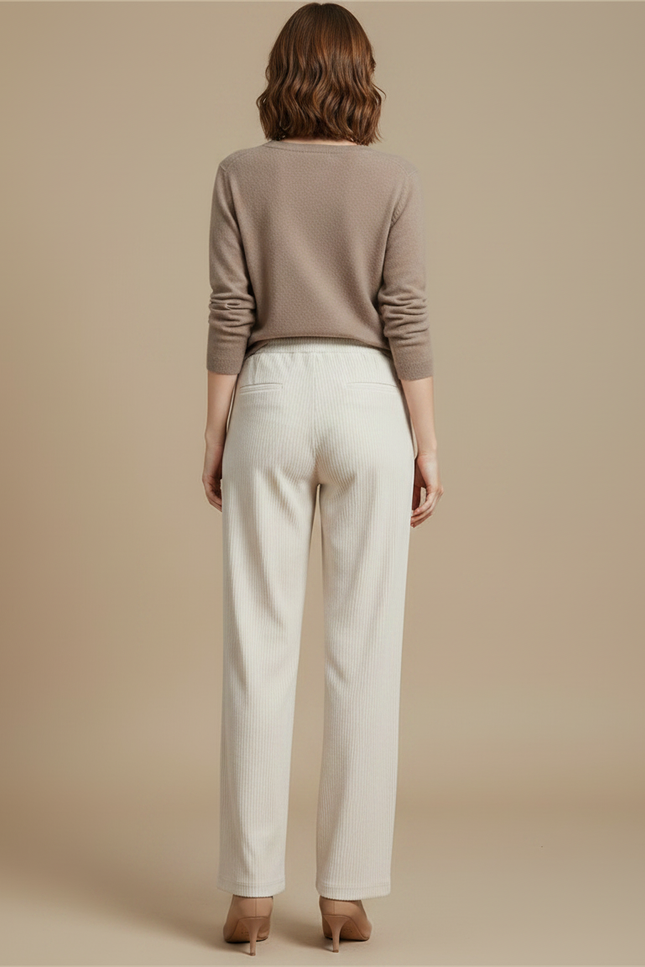 Pantalon Beige Velour Cotele - Cordé - vue 2